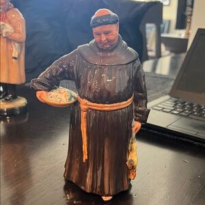 Ceramic Jovial Monk Figurine with Bowl royal doulton